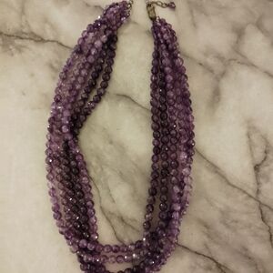 Elegant Amethyst Beaded Necklace 17"